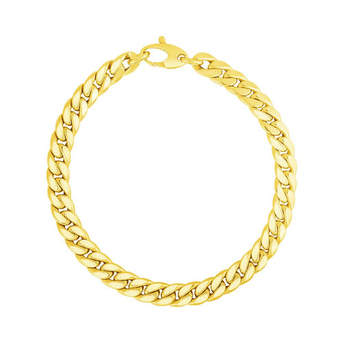 14K Yellow Gold Cuban Link Bracelet – 5.9 mm, 7.25 in