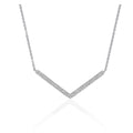 Diamond Chevron Pendant Necklace in 14K White Gold – 1/3 CTW