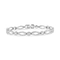 Vintage-Inspired Diamond Link Bracelet in 925 Sterling Silver – 1/2 CTW, 7 in