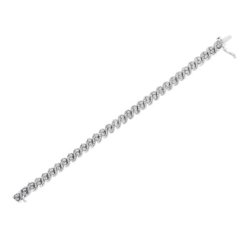 Diamond “S” Link Tennis Bracelet in 925 Sterling Silver – 2.0 CTW, 7.25 in
