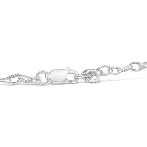 10K White Gold Diamond “LOVE” Charm Cable Chain Bracelet – 1/6 CTW, 7 in