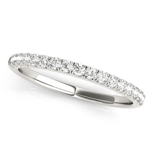 14K White Gold Diamond Scallop Wedding Band – 1/3 CTW